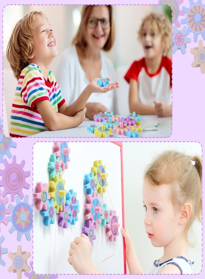 Relaxweex 36 Pcs Magnetic Gears Interchangeable Learn Magnetic Spinning Gears for Magnetism Refrigerator or Whiteboard (Macaron) - Image 3